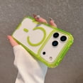 thumbnail image 4 of for iPhone Air Case Clear, Compatible with MagSafe, 3 in 1 Heavy Duty Drop Protection Rugged Shockproof 3-Layer Military Protective Anti-Yellow Anti-Scratch Durable Phone Cover, Cleargreen, 4 of 10