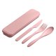 thumbnail image 1 of Juego de utensilios de viaje reutilizables Ywbawe con estuche, juego de cubiertos portátiles para acampar, ideal para almuerzos infantiles, picnics, almuerzos escolares y viajes, incluye pajita y, 1 of 1