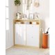 thumbnail image 3 of |2025|space-saving narrow shoe gabinete: 4 flip cajones & abiertos estante, de madera freestanding organizer para slippers, sneakers, heels & boots, perfect para entrada|, 3 of 9