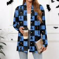 thumbnail image 2 of WTOBBY Women's Lightweight Open Front Cardigan Sweater Long Sleeve Casual Loose Thin Knit With Pockets Halloween Print Cover Up Top For Fall Layering,Blue L, 2 of 6