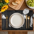 thumbnail image 2 of Placemat Abstract White Bear Painting Placemats for Dining Table Wood Grain Washable Table Mats for Party Kitchen Dining Decoration, 2 of 7