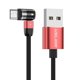 thumbnail image 1 of Cable USB de carga magnético trenzado de 540 degree con luz LED frontal de 360 degree y 180 degree rojo 05 m Micro USB, 1 of 7
