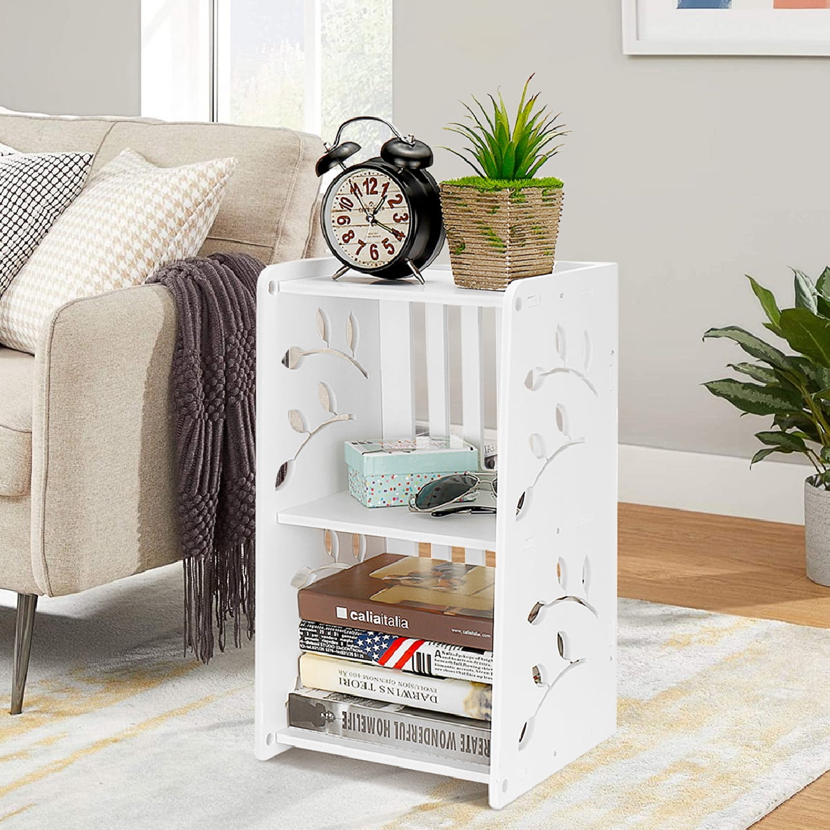 End Bedside Tables Moistureproof Side Tables PVC Nightstand for