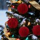 thumbnail image 4 of mfyjkho Adornos Navideños De Terciopelo Flocado Para Colgar En El Árbol, Bolas De Plástico Para Decoración De Fiestas Navideñas, 2,4 Pulgadas, 4 of 7