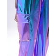thumbnail image 6 of CHICTRY Shiny Holographic Cargo Pants Girls Boys Jazz Hip-Hop Street Dance Wear Trousers with Pockets Blue 10, 6 of 7