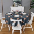 thumbnail image 2 of Dark Blue Football Repeat Pattern Round Tablecloth 60"x60",Wrinkle Wipeable Table Cloth for Kitchen Dining Room Picnic Patio Party, 2 of 6