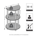 thumbnail image 3 of Furinno TURN-N-TUBE 3-Tier Half Round Table Top Nightstand End Table White, 3 of 4