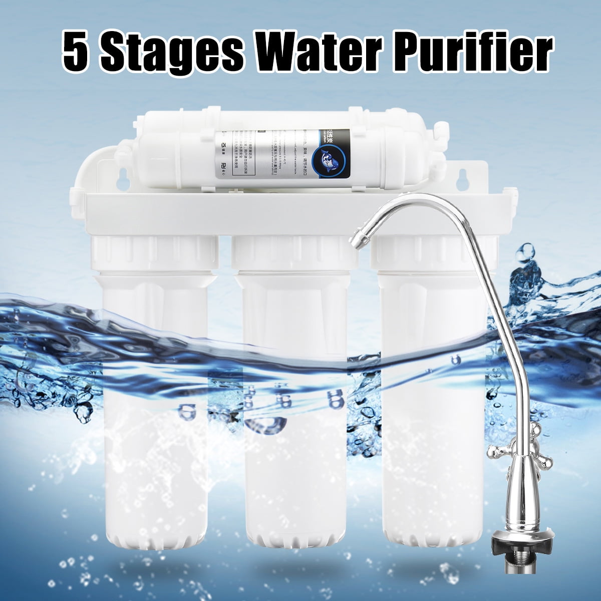 Faucet Water Filter Multi-Stage Advanced Faucet Water Filter System with Transparent Visual Window Removes Chlorine Viruses Chemicals Pesticides DXMCC Tap Water Purifier Fluoride Bacteria 