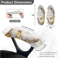 thumbnail image 6 of SCRAWLGOD Marble Print Golden White Stretchable Office Chair Slipcover with Arm Rest Slipcovers 3 PCS Comfy Rotating Chair Cover Anti-Dust Breathable Swivel Chair Protector, S, 6 of 7