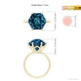 thumbnail image 4 of ANGARA Natural Hexagonal Fancy-Cut 8.4 ct London Blue Topaz Ring in 14K Yellow Gold for Women (Size-11mm) | November Birthstone, Anniversary, Jewelry Gift for Women | Natural London Blue Topaz Ring, 4 of 9