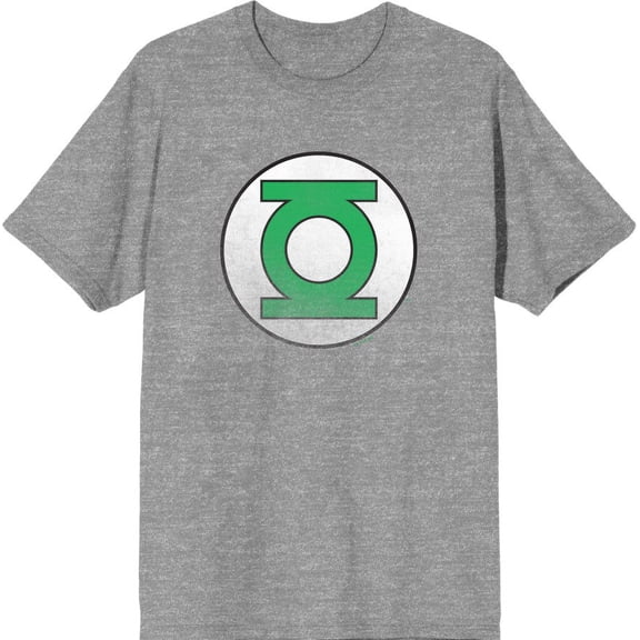 Green Lantern Logo Men's Heather Gray Crew Neck Short Sleeve Tee-Medium