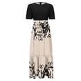 thumbnail image 3 of WILLBEST Vestidos Casuales Vestido de Verano de Manga Corta con Estampado Floral para Mujer Vestido Casual de Verano con Cuello Redondo y Cremallera En La Espalda con Ajuste Mediana​​, 3 of 3
