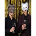 thumbnail image 6 of 2025 Halloween Plush Half-Face Mask & Tail Keychain Set - Lifelike Animal Mask for Men/Women, Comfortable Fancy Dress Accessory for Halloween , Masquerade Parties,Grey, 6 of 8