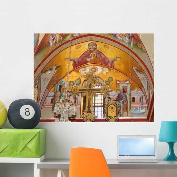 Orthodox Fresco Virgin Mary Wall Mural by Wallmonkeys Peel and Stick Graphic (36 in W x 27 in H) WM61905