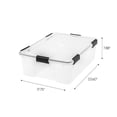thumbnail image 2 of IRIS USA 30.6 Quart Clear Plastic Weathertight Plastic Storage Container Box, 2 of 7