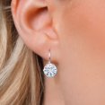 thumbnail image 3 of Gem Stone King 925 Sterling Silver White Moissanite Dangle Earrings for Women | 3.80 Cttw | Gemstone Birthstone | Round 8MM, 3 of 6