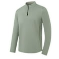 thumbnail image 2 of BADHUB Men's Big & Tall Running T Shirt Long Sleeve Performance Quarter Zip Pullover Quick Dry Golf Workout Athletic Shirts Gray XL, 2 of 8