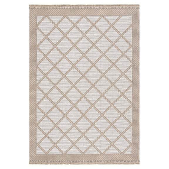 SAFAVIEH Aspect Driskoll Diamond Area Rug, Ivory/Natural, 5'3" x 7'6"
