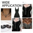 thumbnail image 5 of 1 Set 9 Yards(8.2m) PU Leathers Lace with Rivet 0.8inch Wide Black Studded Beading String Gothic Leathers Trim with Brass Round Stud Punk Suede Cord Rope with Spool for DIY Sewing Crafting, 5 of 7