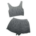 thumbnail image 4 of Conjunto de pijama de terciopelo de doble cara para mujer, para casa, invierno, 1 camiseta + 1 pantalón, camiseta y pantalón de poliéster., 4 of 6