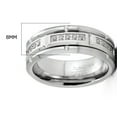 thumbnail image 3 of Metal Masters Mens Tungsten Carbide Brick Design Wedding Band Engagement Ring Cubic Zirconia Comfort-Fit 8mm Silvertone, 3 of 5