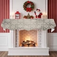 thumbnail image 2 of Christmas Snowflakes Fireplace Mantle Scarf, Grey Winter Snow Vintage Country Mantel Cover Table Runner for Home Living Room Door Window, Indoor Outdoor Holiday Party Decor 17" x 90", 2 of 8
