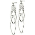 thumbnail image 3 of Sterling Silver Polished Geometric Post Dangle Earrings (62 X 20) Made In India qe8897, 3 of 5