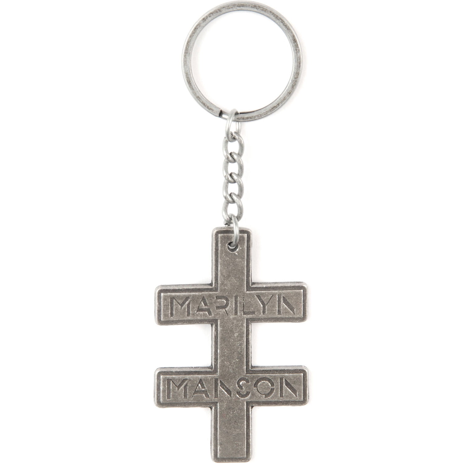 Marilyn Manson Marilyn Manson Double Cross Metal Key Chain Grey