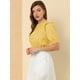 thumbnail image 4 of Día De San Patricio Blusa De Manga Corta Con Hombros Descubiertos Y Volantes Sin Cuello Con Volantes En La Espalda Para Mujer Amarillo M, 4 of 6