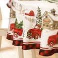thumbnail image 3 of Elrene Home Fashions Vintage Christmas Tree Farm Holiday Round Tablecloth, Multicolor, 70" Round, 3 of 4