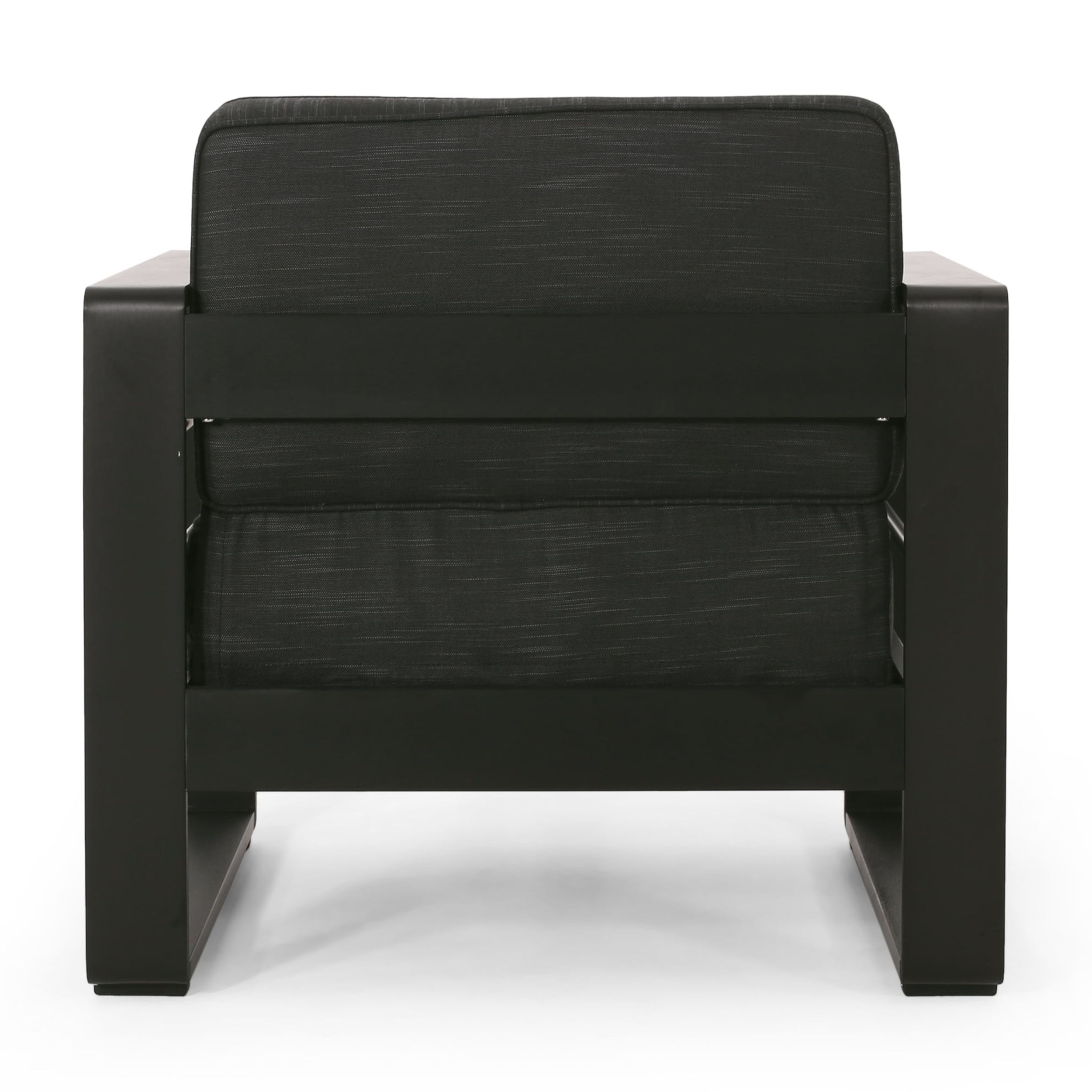 Outdoor Single Leisure Seat Chair, Acacia Wood Frame Relaxing Seat for Patio Garden, Teak and Beige