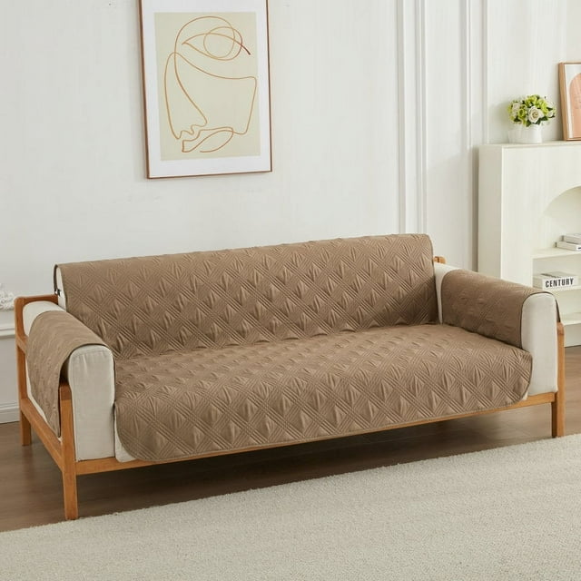 Nvzi Funda de sofá color caqui, funda de cojín para sofá reclinable integrada para sala de estar, protector de sofá lavable de fácil instalación (21,65 x 78,74 pulgadas)