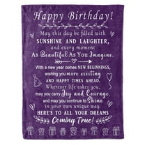 HiiKaa Birthday Gifts for Women/Men/Her/Him,Friendship Blanket Purple 60x50",Happy Birthday Decorations Throw Blanket,Bday Gifts for Women Unique,Best Birthday Gift Ideas