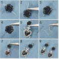 thumbnail image 6 of DIY Gothic Heart Brass & Alloy Enamel Dangle Earring Making Kits Antique Silver 14~47.5x8~27mm Hole: 1mm, 6 of 7