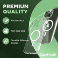 thumbnail image 2 of CASEFREAK Clear Silicone Case for iPhone 13 Mini (5.4") with Magnetic Ring MagSafe Compatible, 2 of 5