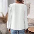 thumbnail image 6 of HAJWOH Womens Tops Dot Boho Long Sleeve Shirts V Neck Casual Chiffon Blouses Flowy Lace Hem Cute Clothing Trendy 2026, 6 of 6