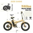 thumbnail image 4 of ECOTRIC 20 Inch Fat Tire e-Bike 500W 48V Foldable Frame Pedal Assist Commute Bike 7 Speed UL2849, 4 of 9