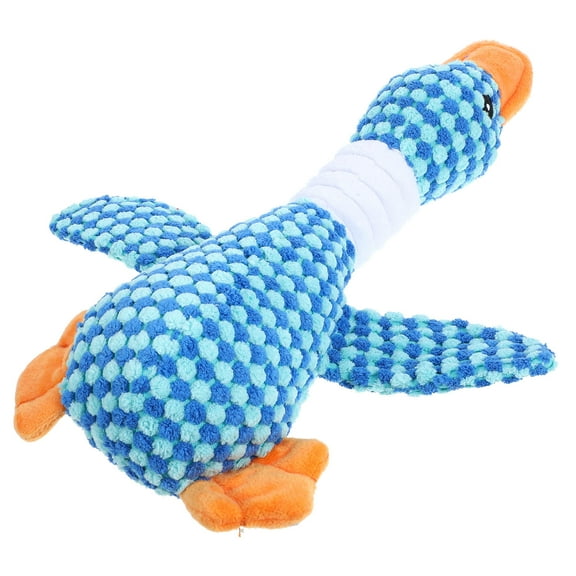 PAMINGONO 1Pcs Blue Plush Stuffed Goose Dog Toy for Interactive Play 11.0x7.9x2.8in
