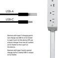 thumbnail image 3 of Genérico Extensor de Toma Corriente con USB A C y 2 Tomas rotatorio 180 se extiende 22 30 Pulgadas para dif ciles alcanzar detr s sof mesitas Noche escritorios EST ndar Estunidense, 3 of 3