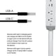 thumbnail image 3 of Genérico Extensor de Toma Corriente con USB A C y 2 Tomas rotatorio 180 se extiende 22 30 Pulgadas para dif ciles alcanzar detr s sof mesitas Noche escritorios EST ndar Estunidense, 3 of 3