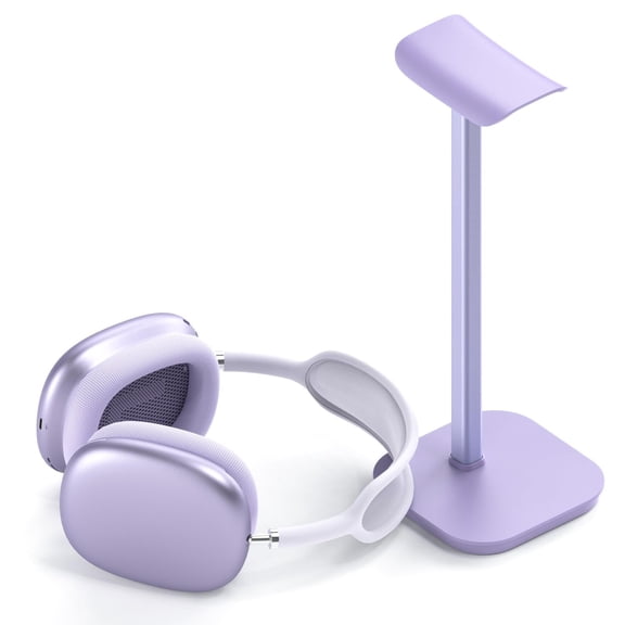 Headphone Stand, Desktop Headset Holder (Purple) Heavy Base Desk Earphone Stand Aluminum Gaming Headset Hanger Rack