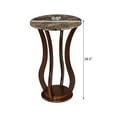 thumbnail image 4 of Brown Round Accent Table with Faux Marble Top, 4 of 5