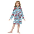 thumbnail image 6 of FORMRS Niños Bathrobe Unisex Hooded Robe Soft Plush Pajamas Sleepwear, Size 2-3T, Red Cartoon Truck Pattern, 6 of 7
