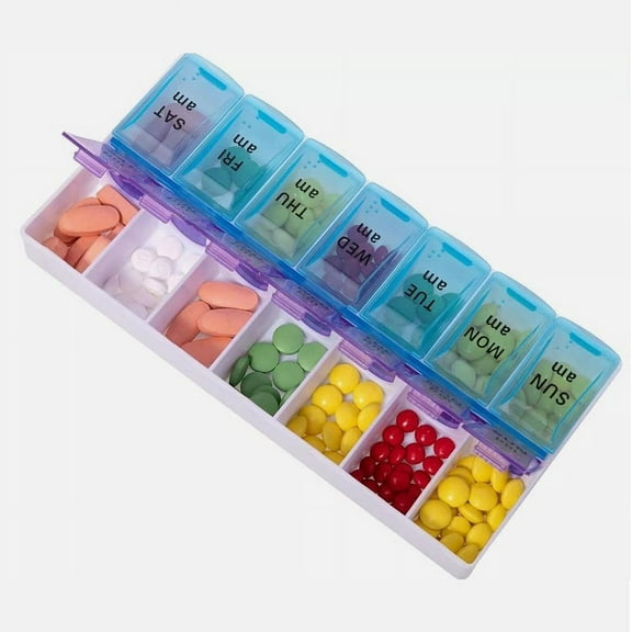 JUANYU Weekly Pill Planner,7 Day Pill Box Twice a Day,Medicine Organizer for Travel