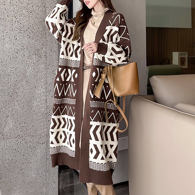Vestes Cardigan Longues pour Femmes Ouvert devant Maxi Long Cardigan Tricoté pour Femmes Mode Automne 2022