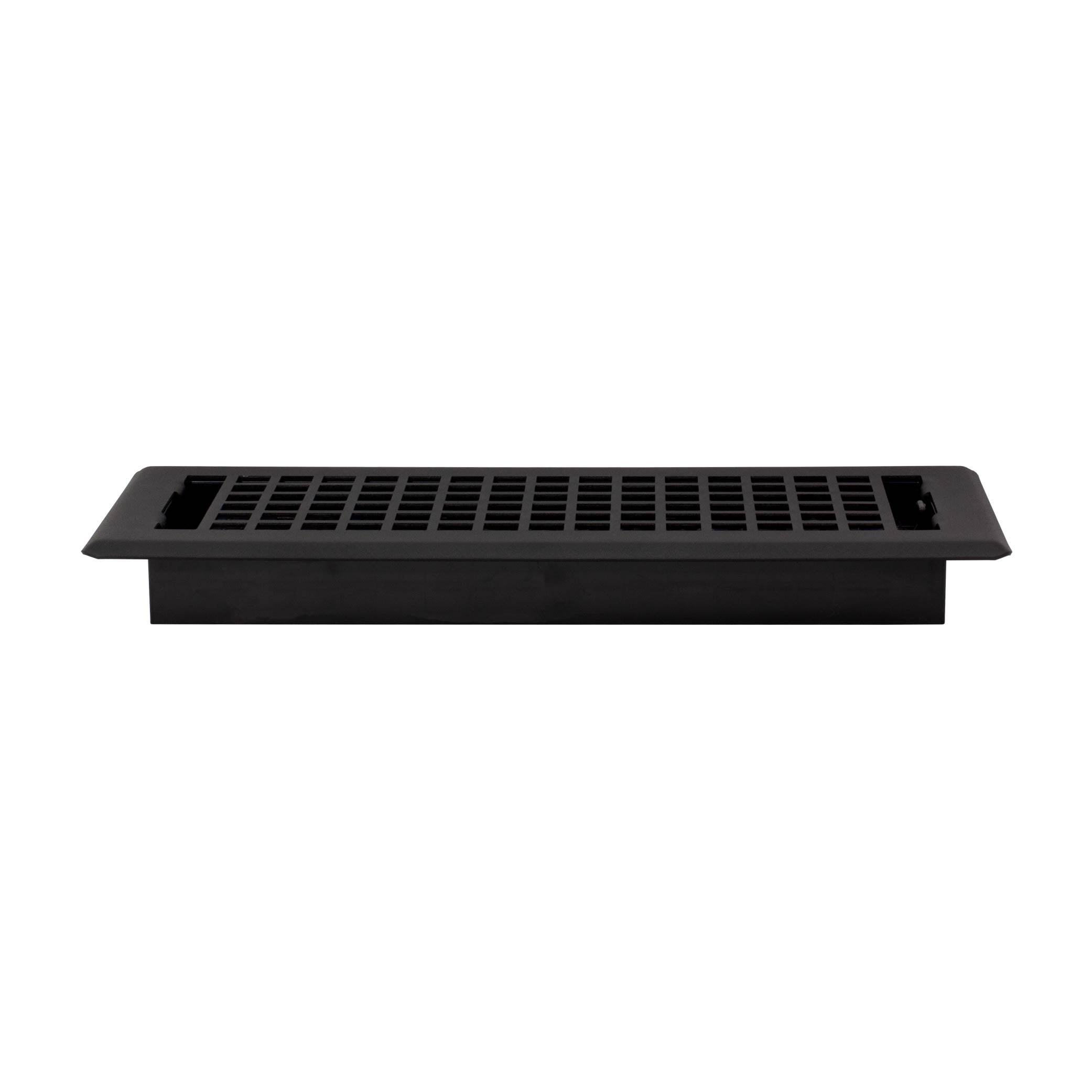 Decor Grates (4-Pack) 4x12 Lattice Floor Register Vent Cover, Adjustable Airflow Control, Textured Black (LTH412-BLK)