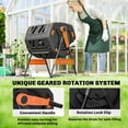 thumbnail image 4 of Outsunny Compost Bin Outdoor, 53 Gal Dual Chamber Tumbling Composter with Adjustable Vents, BPA Free Rotating Tumbling Composter, Orange, 4 of 9