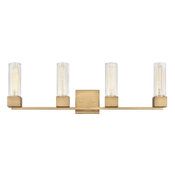 5974HB Hinkley Lighting Xander - Four Light Bath Vanity in Mid-Century Modern Style - 32 Inches Wide by 10 Inches High-Heritage Brass Finish