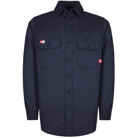 TICOMELA FR Shirts for Men Flame Resistant Shirt CAT2 Light Weight 6.5oz Navy Fire Retardant Men's Welding Shirt