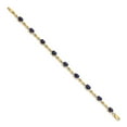 thumbnail image 2 of 14k Yellow Gold Polished Lobster Claw Closure Diamond and Sapphire Bracelet - .25 dwt 8.41 cwt, 2 of 4